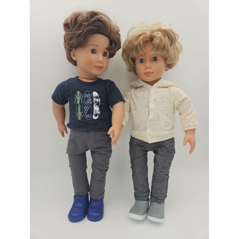 Our Generation 18 Inch Boy Doll Lot. 2 Dolls Blond And Brown Hair